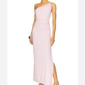 NWT Bec + Bridge Apolline Asymmetric Maxi Dress in Powder Pink AUS10/US 6